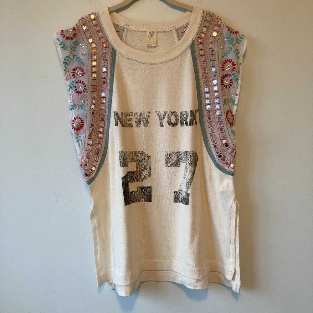 FREE PEOPLE Sequin Oversized Tunic Top